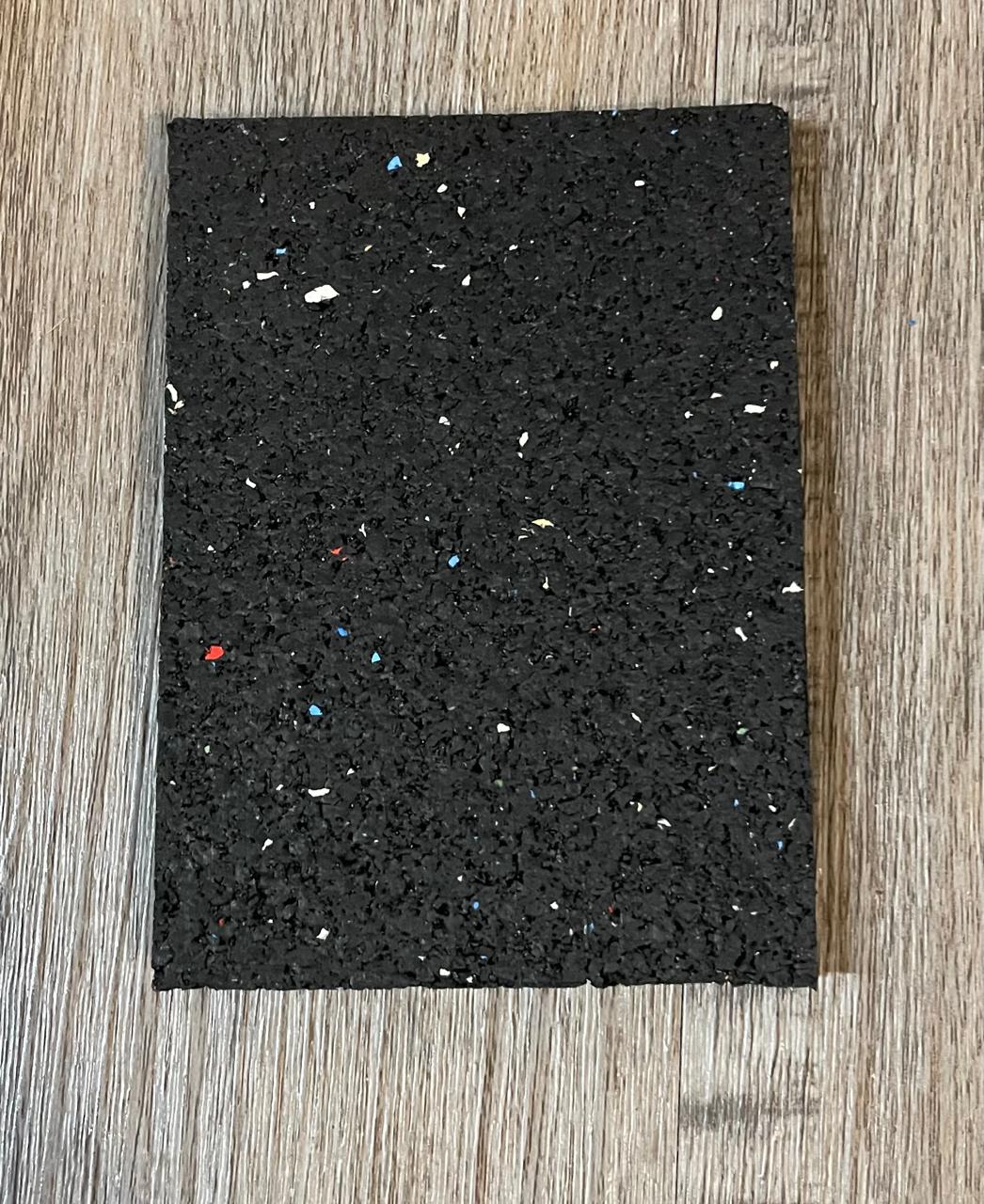 Black with multicolor fleck rubber flooring sample