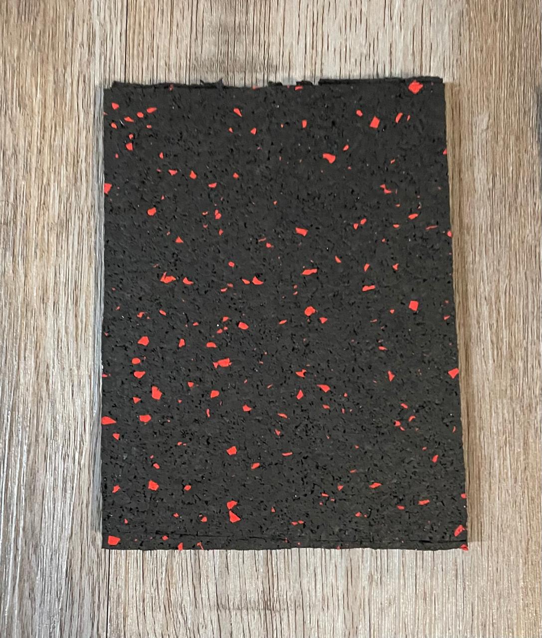 Black with red fleck rubber flooring sample